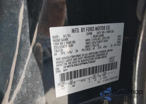 2023 Ford Mustang Mach-E Premium из США, поврежденный, VIN 3FMTK3SU2PMA70045